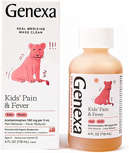 Photo 1 of Genexa Children's Acetaminophen Oral Suspension, for Children 2 - 11 Years Old, Temporarily relieves Pain and Fever Symptoms, 160 mg per 5 mL- Organic Blueberry Flavor 4oz
exp 10/23