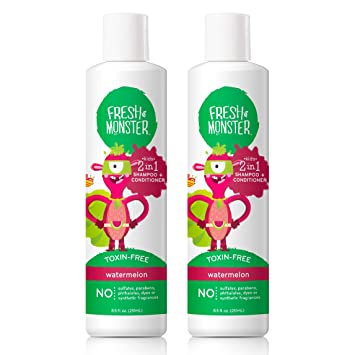 Photo 1 of Fresh Monster 2-in-1 Kids Shampoo & Conditioner, Toxin-Free, Hypoallergenic, Tear-free Shampoo & Conditioner for Kids, Coconut
