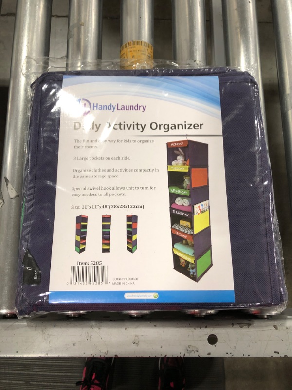 Photo 2 of Daily Activity Kids Closet Organizer –11” X 11” X 48”- Prepare and Organize a Week’s Worth of Your Children’s Clothing, Shoes and After School Activities. Hangs Directly on The Closet Rod.
