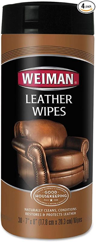 Photo 1 of Weiman 91CT Leather Wipes, 7 x 8, 30/Canister, 4 Canisters/Carton
