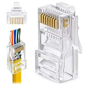 Photo 1 of RJ45 Cat6 Pass Through Connectors - Pack of 50