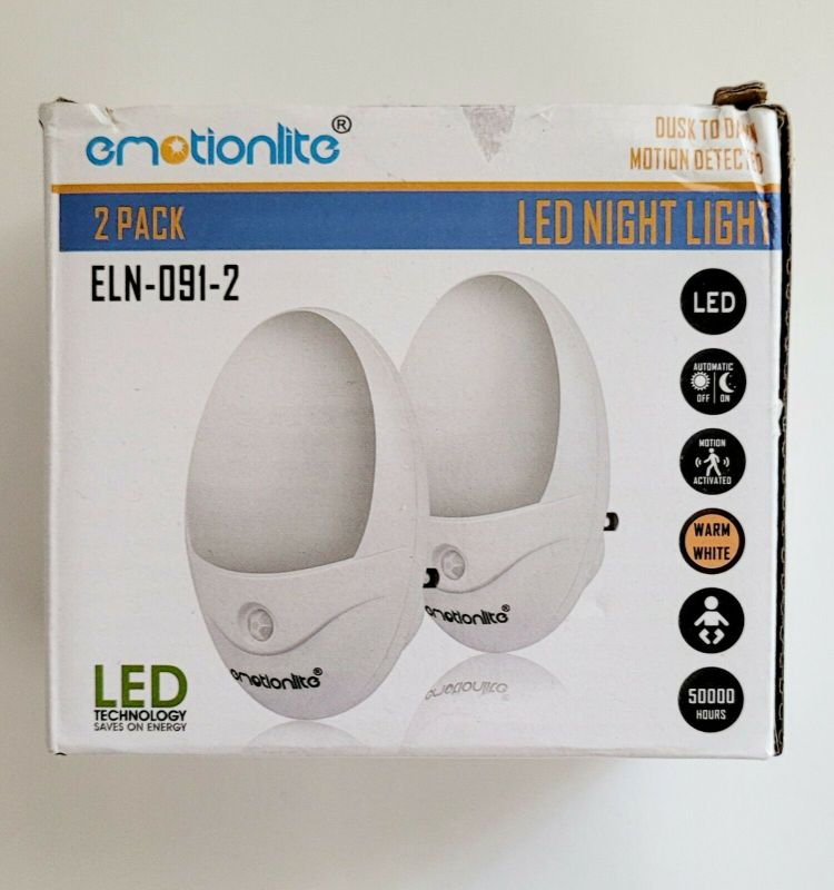 Photo 1 of Motion Sensor Light, Emotionlite Plug in Night Lights, Warm White LED, Motion-Activated Nightlight, Hallway, Bathroom, Stairs, Kitchen, Garage, Corridor, Basement, Energy Efficient