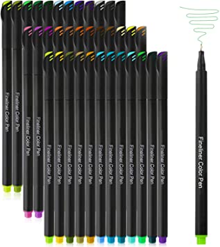 Photo 1 of 36 Colors Journal Planner Pens, Colored Fine Point Markers Drawing Pens Porous Fineliner Pen for Writing Note Taking Calendar Agenda Coloring - Art School Office Supplies 8 PACKS
