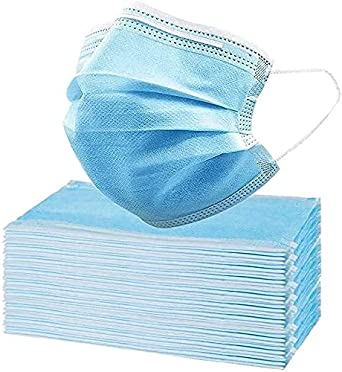 Photo 1 of Disposable Face Masks - 50 PCS - for Home & Office - 3-Ply Breathable & Comfortable Filter Safety Mask Blue 1 Count (Pack of 50)
