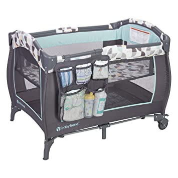Photo 1 of Baby Trend Trend-E Nursery Center Playard with Bassinet and Travel Bag - Doodle Dots Blue - Blue
