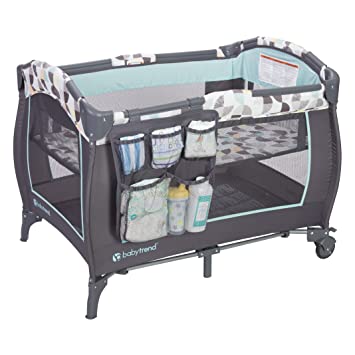 Photo 1 of Baby Trend Trend-E Nursery Center Playard with Bassinet and Travel Bag - Doodle Dots Blue - Blue