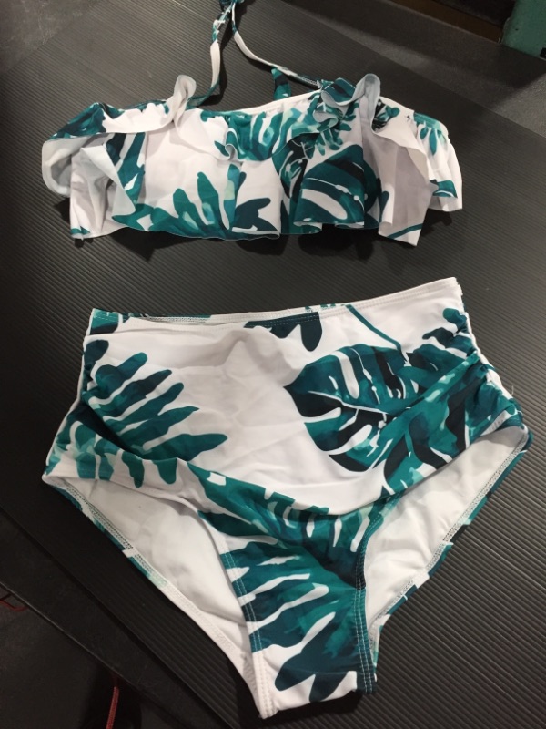 Photo 1 of Women's 2 Piece Bathing Suit Leaf Pattern, Medium