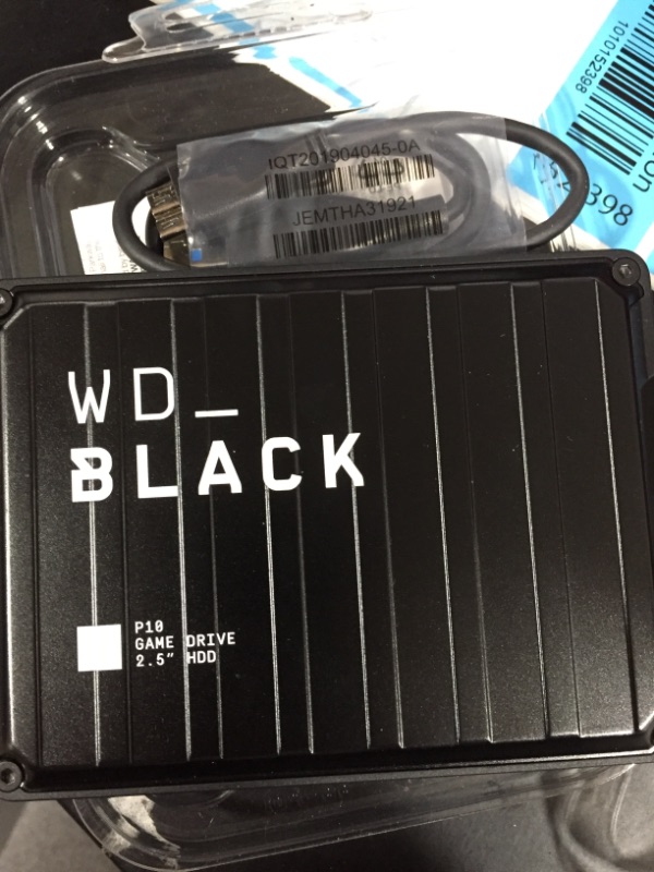 Photo 2 of WD_BLACK 2TB P10 Game Drive - Portable External Hard Drive HDD, Compatible with Playstation, Xbox, PC, & Mac - WDBA2W0020BBK-WESN
