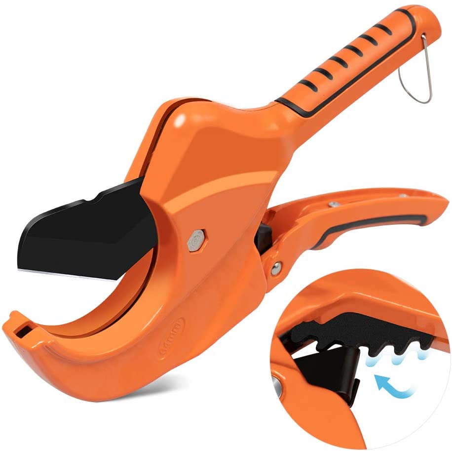 Photo 1 of AIRAJ Ratchet PVC Pipe Cutter,Cuts up to 2-1/2"PEX,PVC,PPR and Plastic Hoses,Pipe Cutters with Sharp SK5 Stainless Steel Blades,Suitable for Home Repairs and Plumbers
