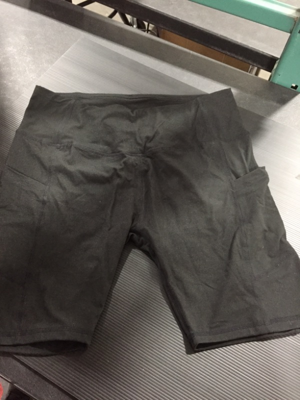 Photo 2 of Women's Black Biker Shorts with Pockets, XXL