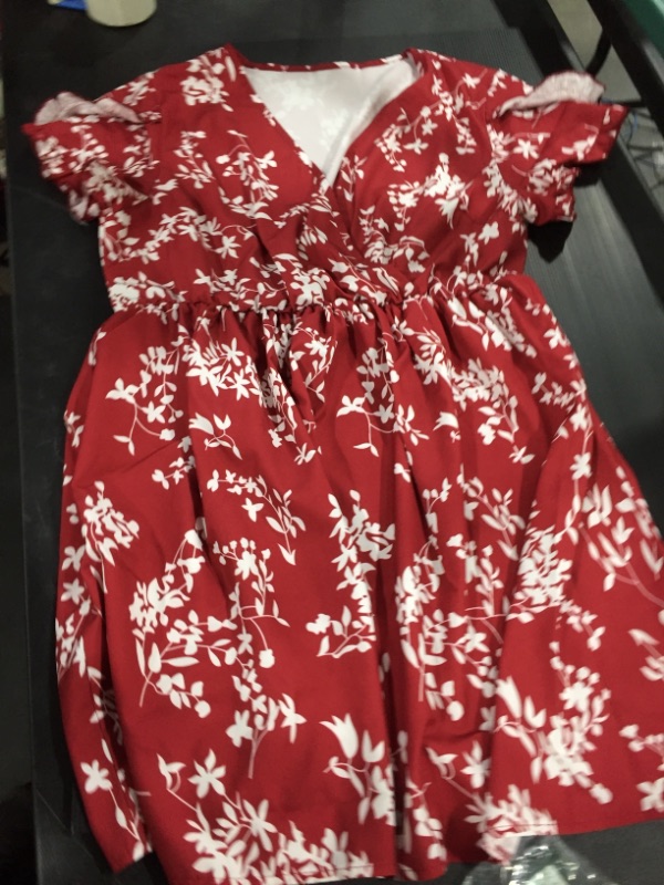 Photo 1 of Women's Short Sleeve Casual Floral Print Dress, 2XL