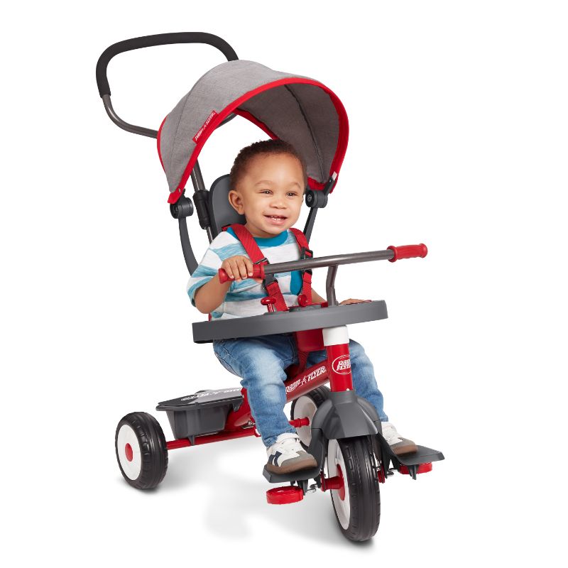 Photo 1 of Radio Flyer, 4-in-1 Stroll 'n Trike with Activity Tray, Red & Gray
