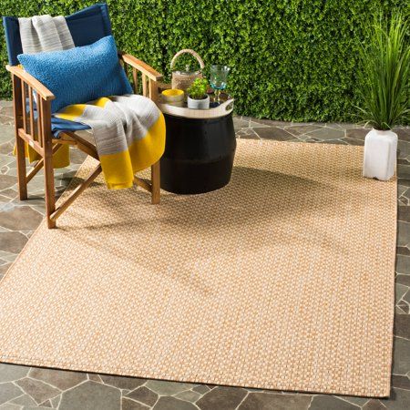 Photo 1 of CY8653-03021-8 Courtyard Power Loomed Large Rectangle Area Rug, Natural & Cream - 8 X 11 Ft.
