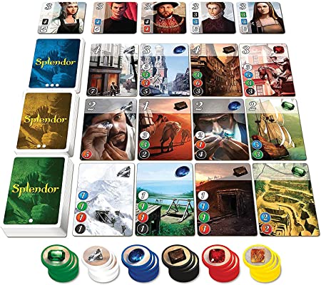 Photo 1 of Splendor Board Game (Base Game) | Family Board Game | Board Game for Adults and Family | Strategy Game | Ages 10+ | 2 to 4 players | Average Playtime 30 minutes | Made by Space Cowboys
