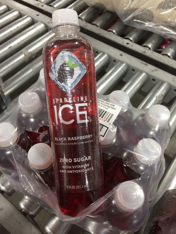 Photo 1 of Sparkling ICE, Black Raspberry Sparkling Water, Zero Sugar Flavored Water, with Vitamins and Antioxidants, Low Calorie Beverage, 17 fl oz Bottles (Pack of 12) 
BOX OF 2!!!      EXP 6/14/22
