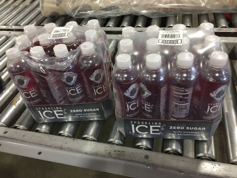 Photo 2 of Sparkling ICE, Black Raspberry Sparkling Water, Zero Sugar Flavored Water, with Vitamins and Antioxidants, Low Calorie Beverage, 17 fl oz Bottles (Pack of 12) 
BOX OF 2!!!      EXP 6/14/22
