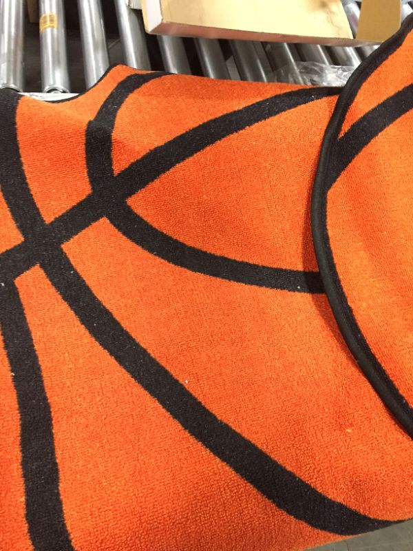 Photo 1 of Furnish My Place Soccer Round Play Area Rugs for Kids, Soccer Shaped, Multicolor (Basketball 3'3" Round)
