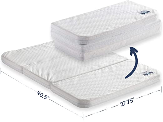 Photo 1 of hiccapop Tri-Fold Travel Mattress [Exclusively Fits 4moms Breeze GO Portable Travel Playard & Breeze Plus Playard ONLY] | Dual Sided w/Firm Side (for Babies) & Soft Memory Foam Side (for Toddlers)
