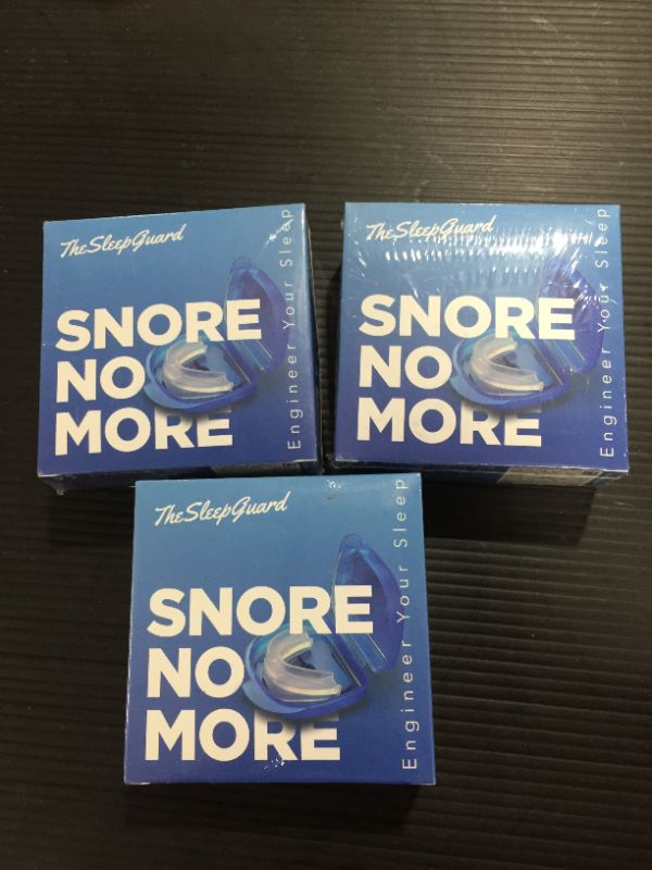 Photo 2 of 3 PACK!! TheSleepGuard | Stop Snoring Solution Mouth Guard x1 | Sleep Aid and Snore Stopper | Best Anti Snoring Device, Mouthpiece & Gum Shield | Anti Snore Relief | Restful Sleep at Night for Men and Women 

