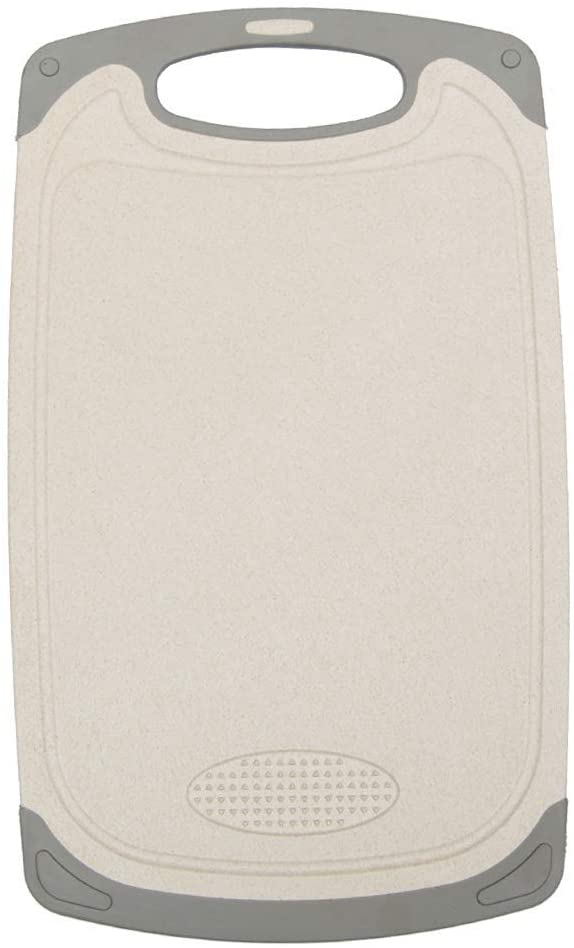 Photo 1 of IMPR3·TREE Cutting Board for Kitchen with Easy Grip Handle w/Juice Grooves and Spice Herb Grinder Large (16.5 x 14 inch) Beige IMPR3·TREE Beige L
