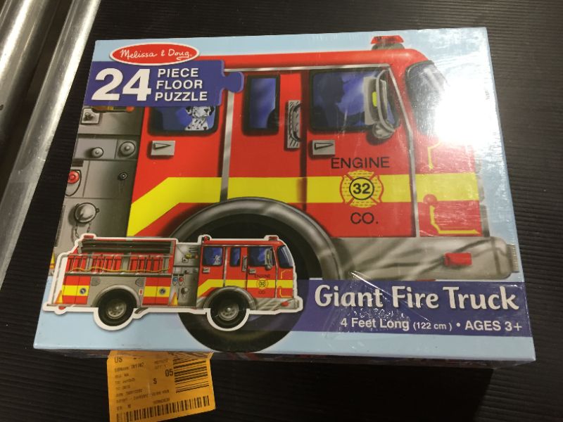 Photo 2 of Melissa & Doug Fire Truck Jumbo Jigsaw Floor Puzzle (24 Pcs 4 Feet Long)
