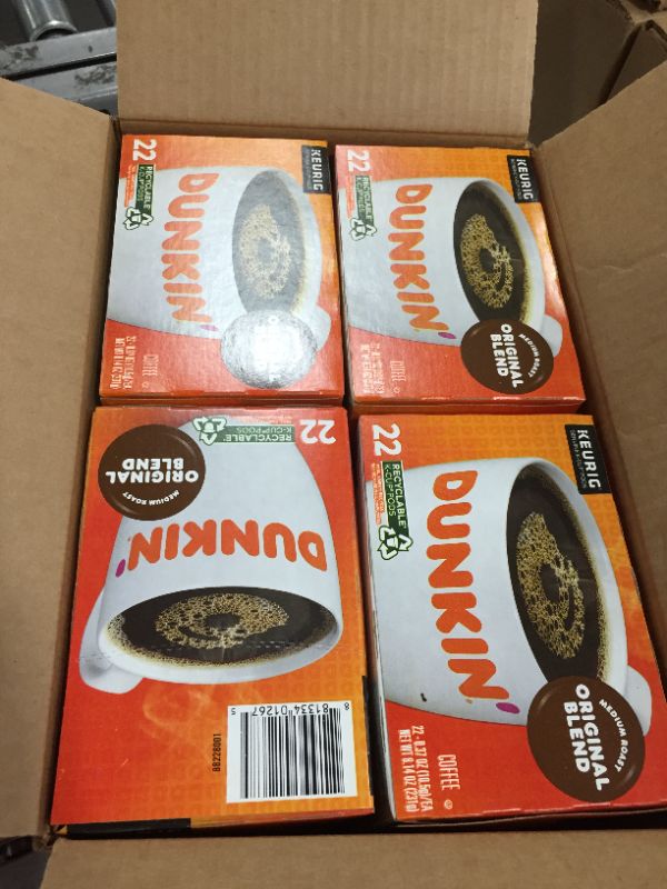 Photo 3 of Dunkin' Original Blend Medium Roast Coffee, K-Cup Pods
8 PACK!! 2 BOXES