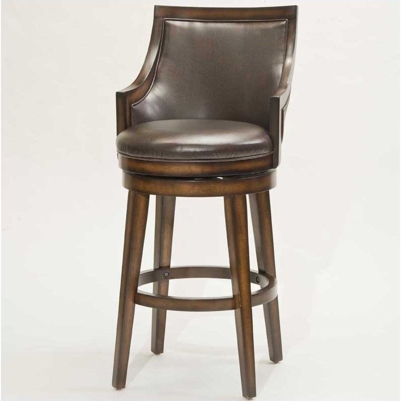 Photo 1 of Hillsdale Lyman Swivel Bar Height Stool, Barstool, Brown
