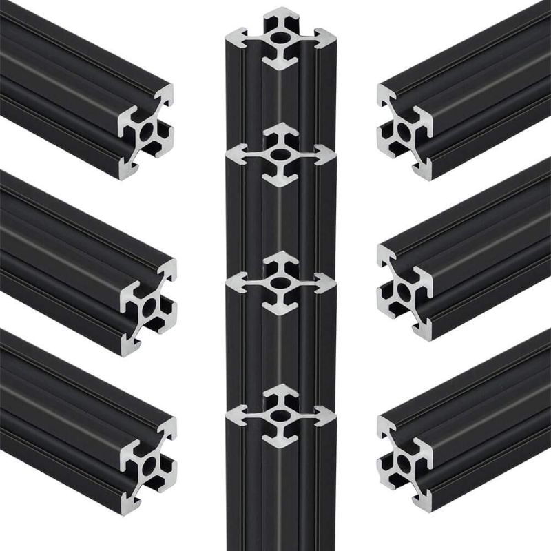 Photo 1 of 10 pcs 1000mm T Slot 2020 Aluminum Extrusion European Standard Anodized Linear Rail for 3D Printer Parts and CNC DIY Black(39.4inch)
