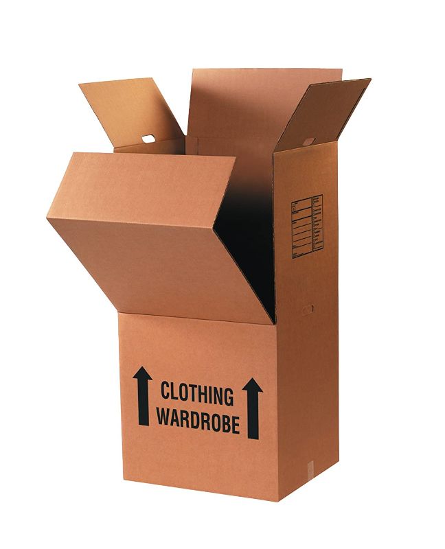 Photo 1 of 20" x 20" x 45" Wardrobe Boxes, Kraft, Pack of 3 for Shipping, 