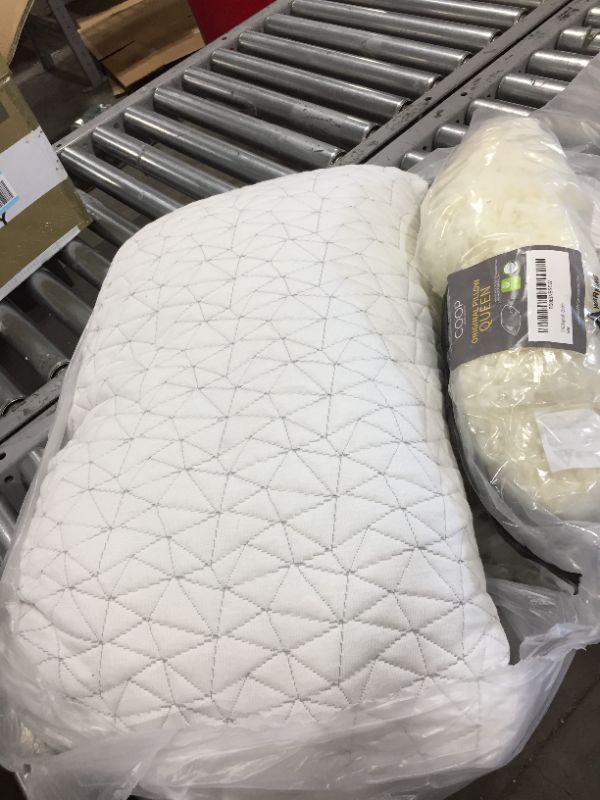 Photo 2 of Coop Home Goods Original Loft Pillow Queen Size Bed Pillows for Sleeping - Adjustable Cross Cut Memory Foam Pillows - Washable White Cover from Viscose Rayon 