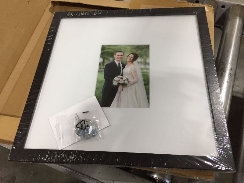 Photo 2 of 14x14 Black Wedding Frame - Fits 5x7 Photo W/Mat 14x14 W/out Mat
