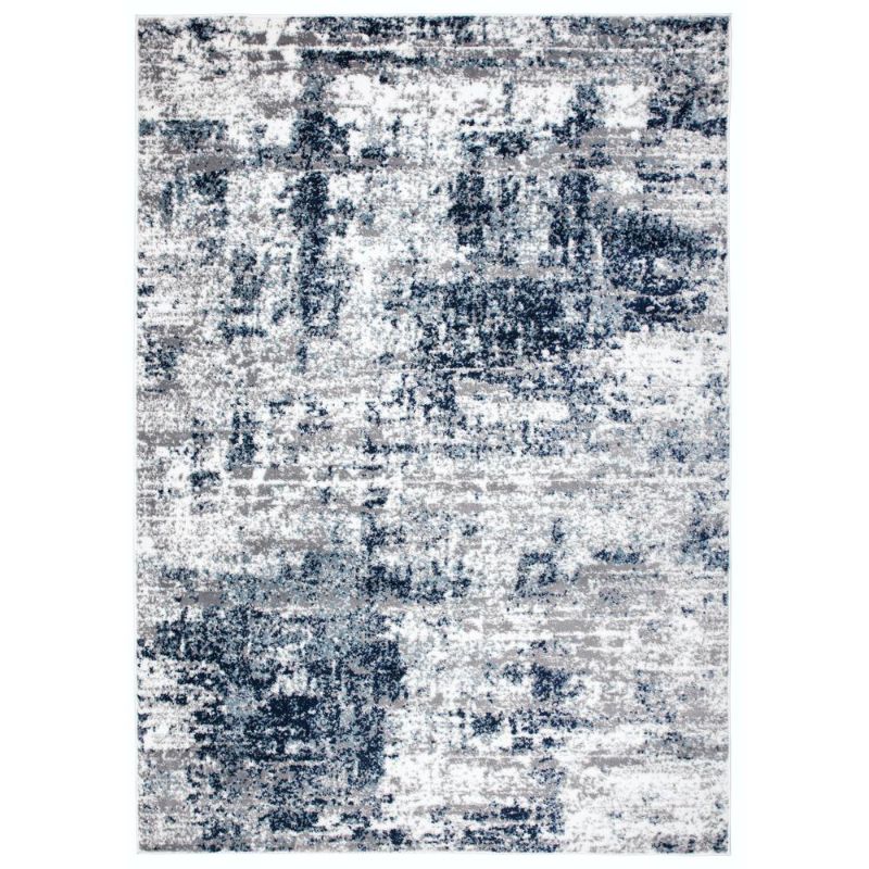 Photo 1 of Distressed Modern Abstract Blue 7 10 X 10 Indoor Area Rug
