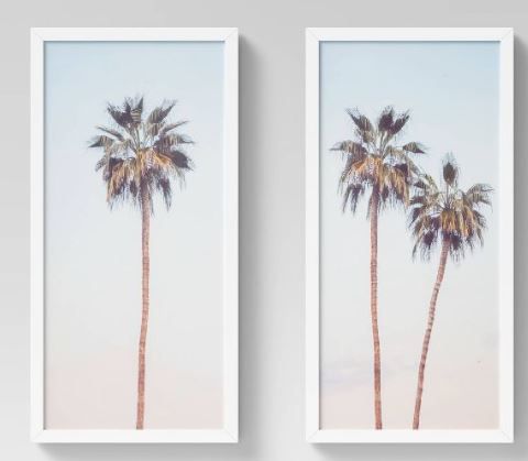 Photo 1 of (Set of 2) 12" x 24" Palm Trees Framed Wall Art - Threshold™

