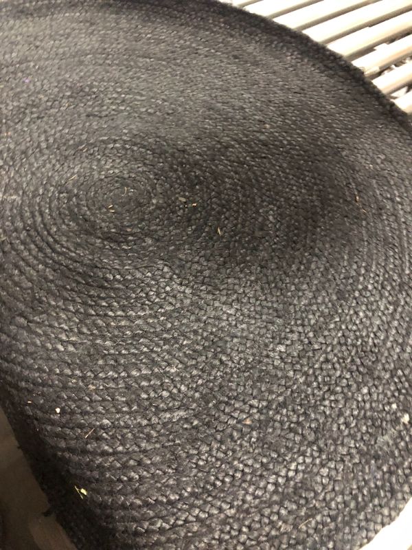 Photo 1 of 4ft Round Black Rug