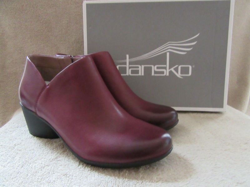 Photo 1 of DANSKO Raina Wine Burnsihed Nubuck Leather Boots Shoes US 7.5 - 8 M EUR 38 NWB
