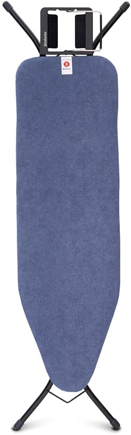 Photo 1 of Brabantia Size B Ironing Board (49x15 in) 7 Height Options, Adjustable Steam Iron Rest Holder (Denim Blue) Non-Slip Feet, Anti-Collapse Child Locks
