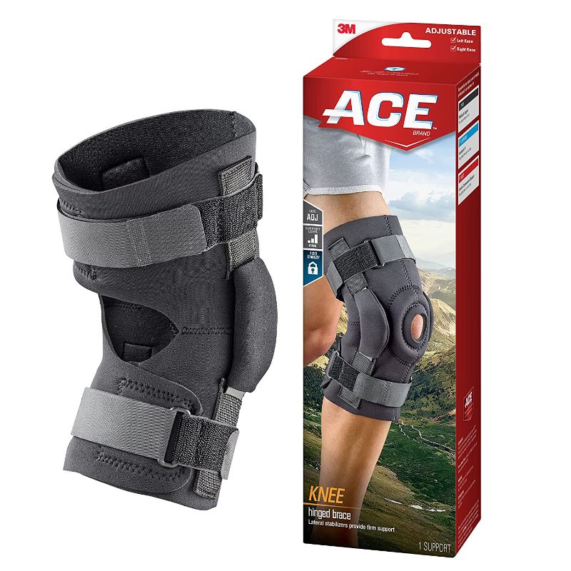 Photo 1 of ACE Brand Hinged Knee Brace, Adjustable, Black, 1/Pack
