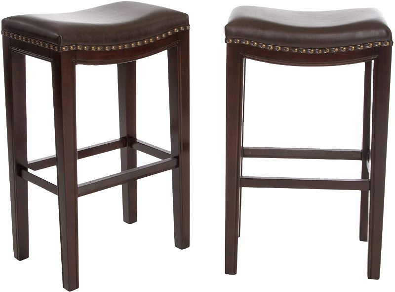 Photo 1 of Christopher Knight Home Avondale Backless Bar Stools, 2-Pcs Set, Brown
