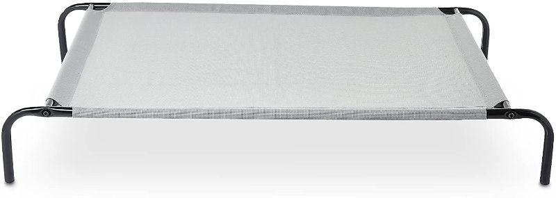 Photo 1 of Amazon Basics Cooling Elevated Pet Bed, Medium (43 x 26 x 7.5 Inches), Grey
