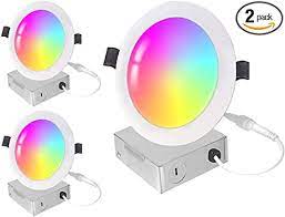 Photo 1 of AIJIA LED Smart Recessed Slim 4 Inch Downlight, WiFi Dimmable LED Canless Lights with Junction Box, 9W 720LM?RGB APP Control Compatible with Alexa/Google Assistant (4 inch 2pack)
