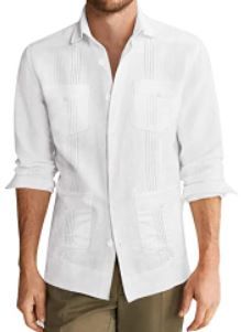 Photo 1 of COOFANDY Men's Long Sleeve Cuban Guayabera Shirt Casual Button Down Cotton Linen Beach Wedding Shirt--- xxxl
