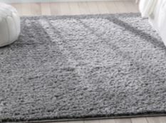 Photo 1 of Emerson Plain Glam Shag Grey Rug---3ft11in 5ft3in
