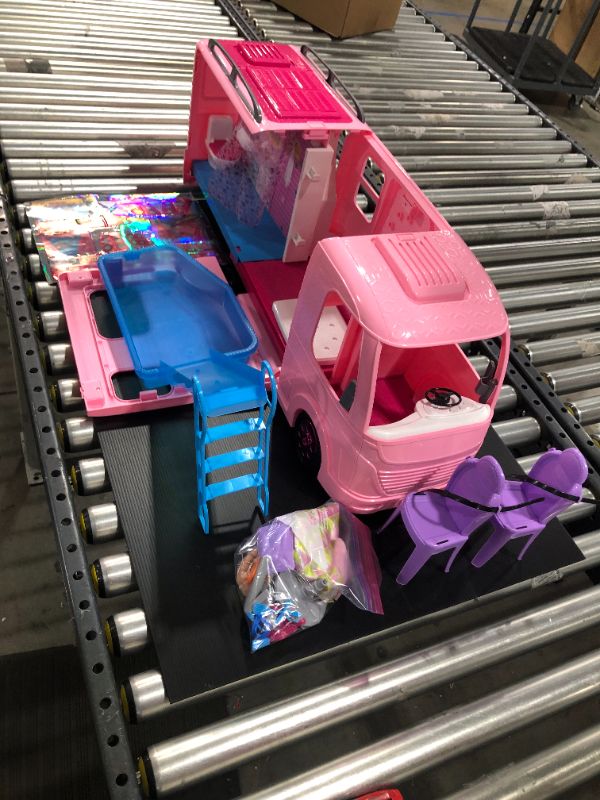 Photo 1 of SUPER JOY Dolls Camper Playset with Pool - 50 Pieces Doll Furniture Playset with Kitchen, Swimming Pool, Bathroom | Pretend Play Toys Doll Car Dream Camper Gift for Girls (Dolls Not Included)