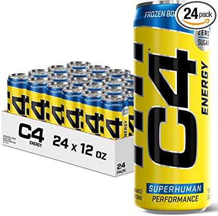 Photo 1 of C4 Energy Drink 12oz (Pack of 24) - Frozen Bombsicle - Sugar Free Pre Workout Performance Drink with No Artificial Colors or Dyes 
BEST BY: 03/2022