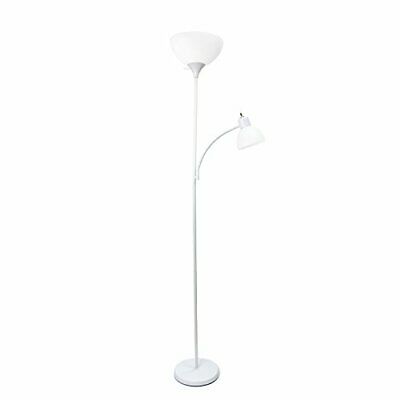 Photo 1 of Simple Designs Home LF2000-WHT Floor Lamp with Reading Light White