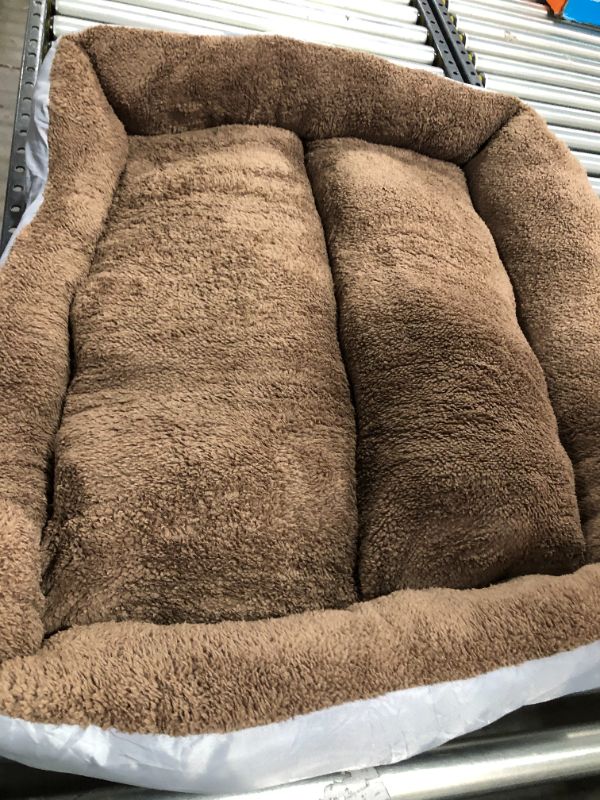 Photo 1 of 30IN Brown Faux Fur Small Dog Bed 