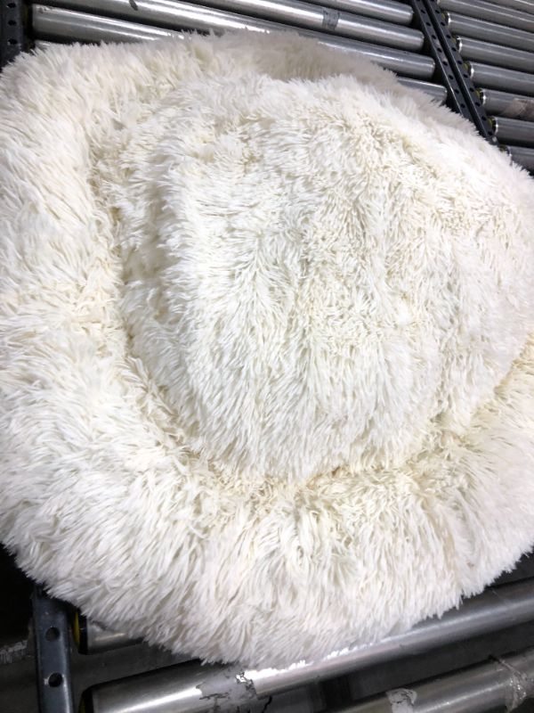 Photo 1 of 36in Faux Fur Yellow Dog Bed MEDIUM