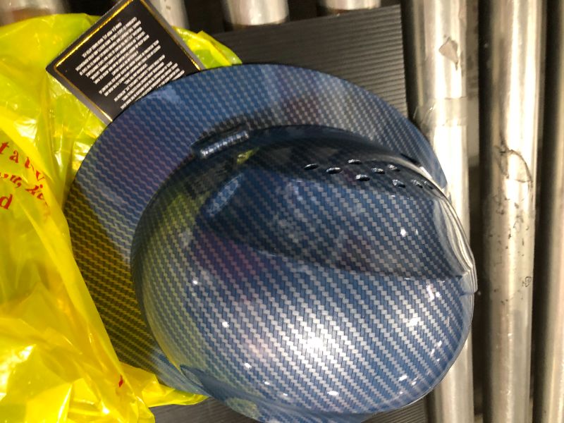 Photo 2 of HDPE-Hydro Dipped Blue/Silver Full Brim Safety Hard Hat with Fas trac Suspension
