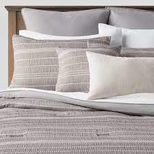 Photo 1 of Cedarbrook Chambray Matelasse Stripe Comforter & Sheet Bedding Set Gray - Threshold™-- queen

