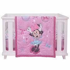 Photo 1 of Disney Baby Minnie Mouse "All About Bows" 4 pc Nursery Crib Bedding Set
